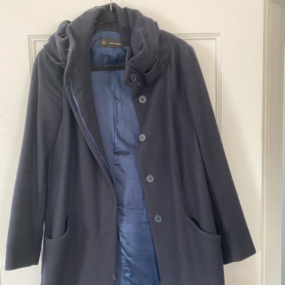 Zara navy blue coat
